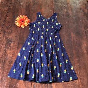 Girls/Youth Blue & Yellow pineapple Bell-Dress
